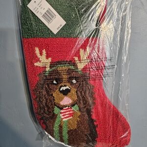 Festive Dog Christmas Stocking - Red and Green